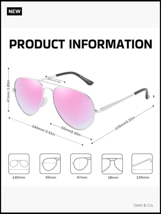 Oversized Aviator Polarized Sunglasses UV400 Protection Double Bridge main image 5